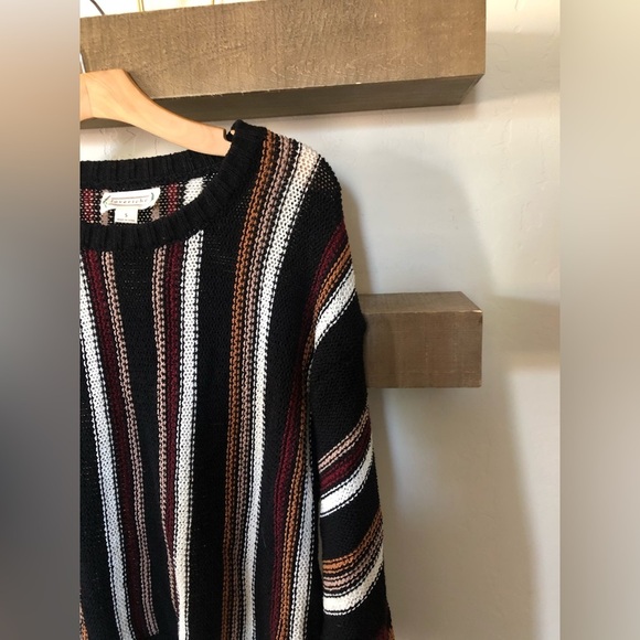 Loveriche|Boho knit crewneck sweater in vintage style stripes•Grandpa sweater - Picture 6 of 10
